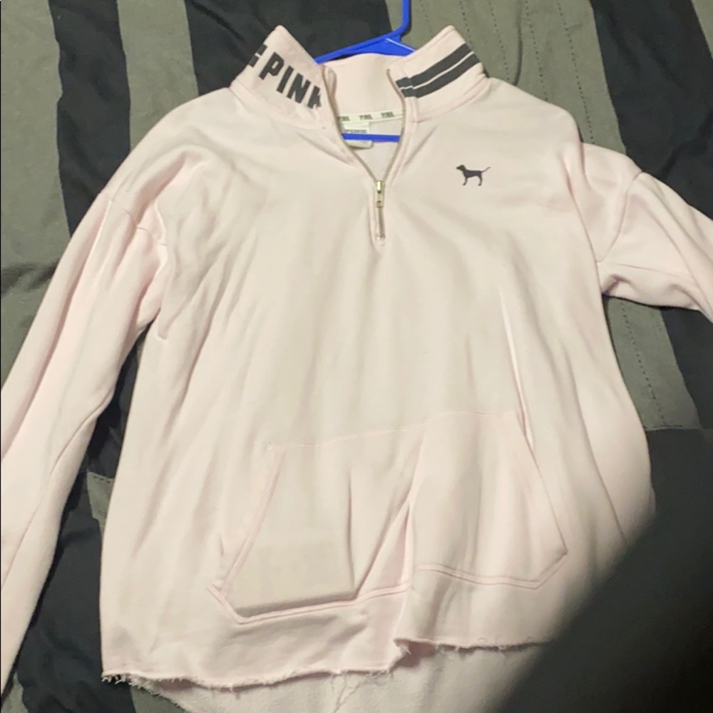 PINK baby pink 1/2 zip sweatshirt
